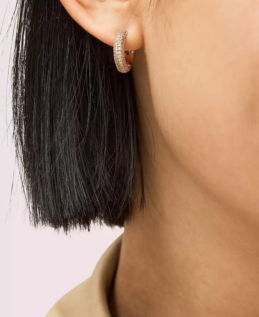 Kate Spade Gold-Tone Small Pavé Huggie Hoop Earrings, 0.62" 2