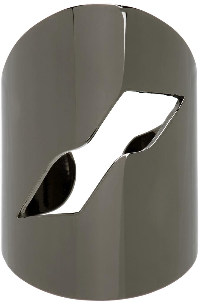 We11done Gunmetal Logo Motif Ring