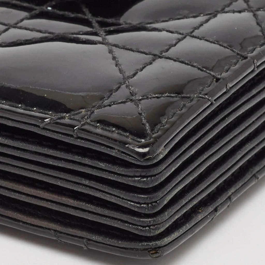 Dior Dior Black Cannage Patent Leather Lady Dior 5 Gusset Card Holder 10