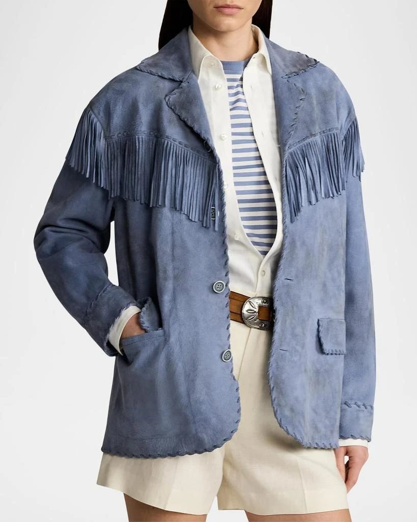 Ralph Lauren Rennie Rustic Suede Fringe Jacket 4