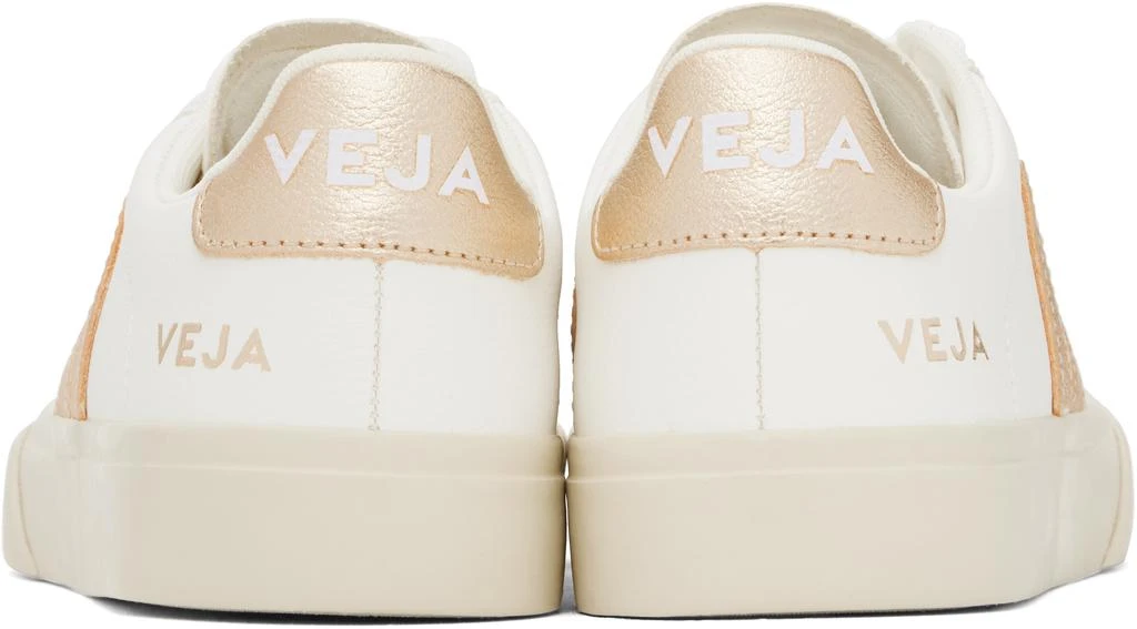 Veja White & Gold Campo Leather Sneakers 2