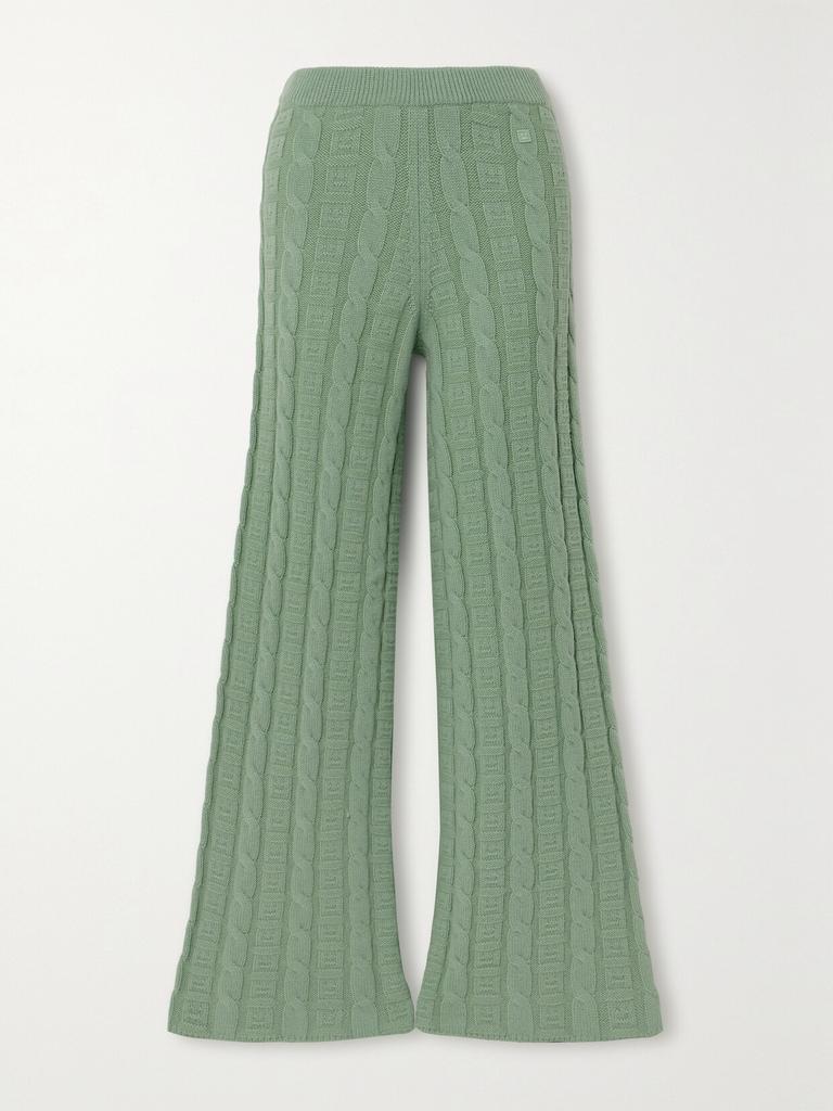Acne Studios 绞花针织羊毛混纺喇叭裤