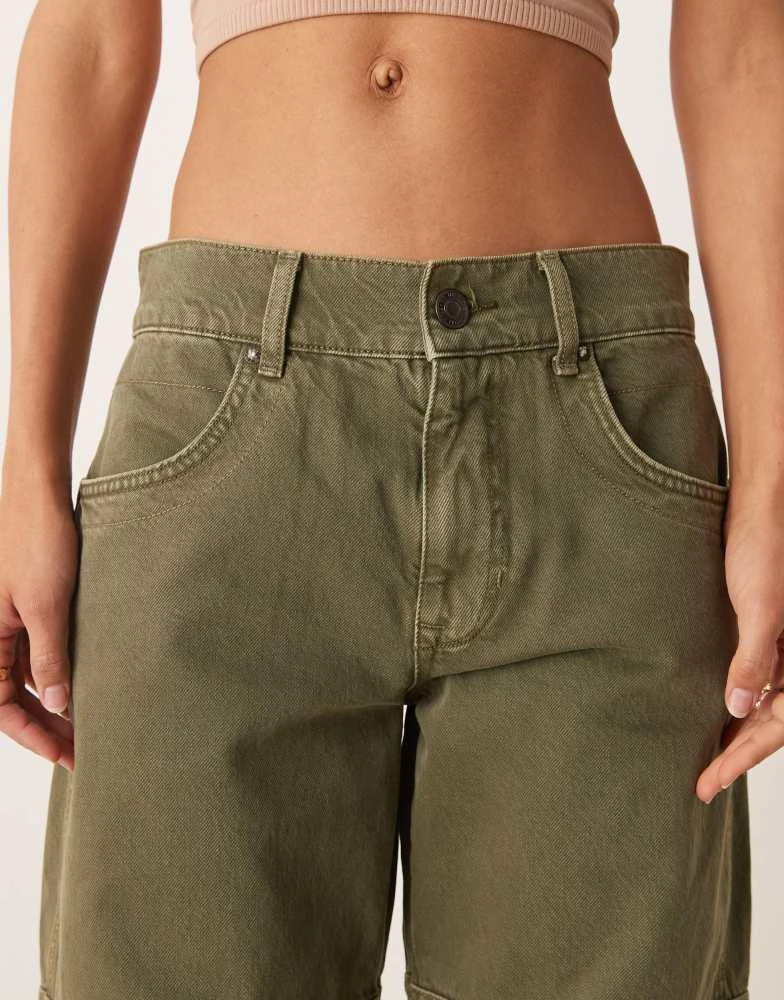 Free People Free People benji relaxed wide leg trousers in green 5