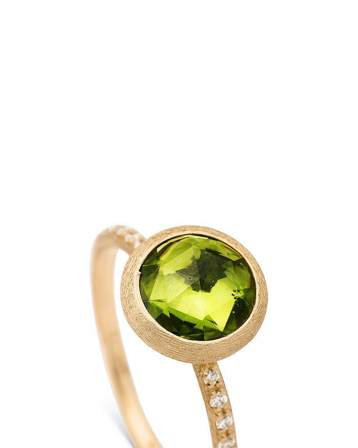 Marco Bicego 18K Yellow Gold Jaipur Color Peridot & Diamond Bezel Ring