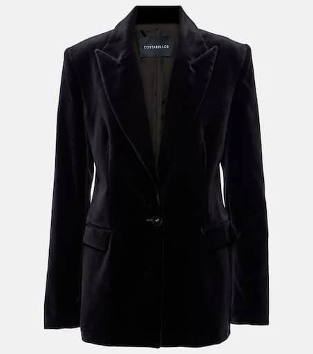 Costarellos Azura cotton velvet blazer 1