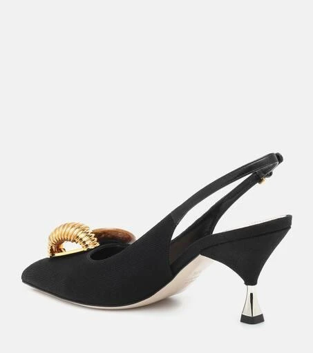 Miu Miu Embellished cotton slingback pumps 3