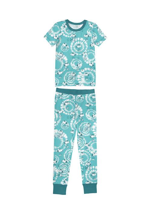 Peanuts Girls 4 16 Short Sleeve T Shirt And Leggings Pajama Set