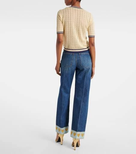 Valentino Cable-knit linen-blend cardigan 3