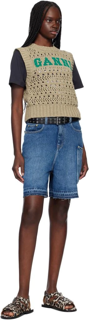 Ganni Black Double Eyelet Belt 3