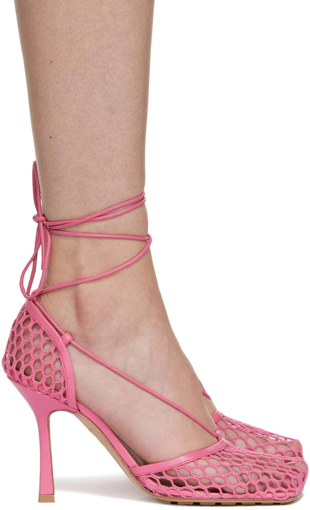Bottega Veneta Pink Stretch Web Heels 1