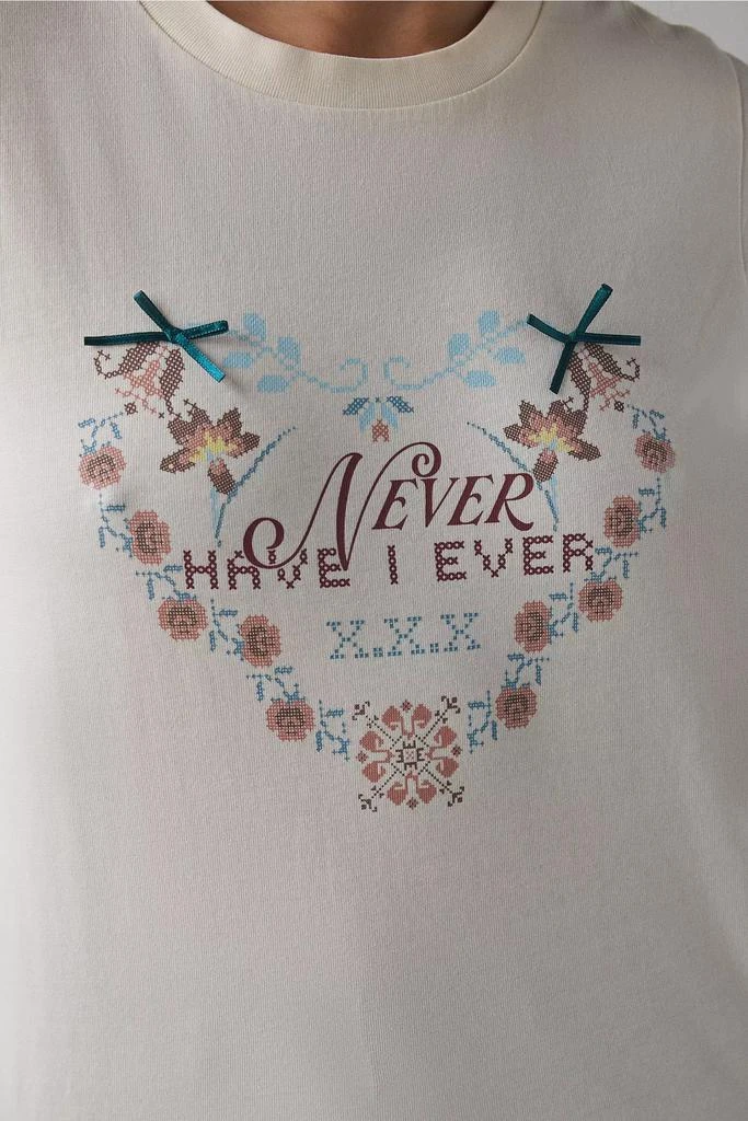 Urban Outfitters Never Ever Cross Stitch Applique Graphic Tee 4