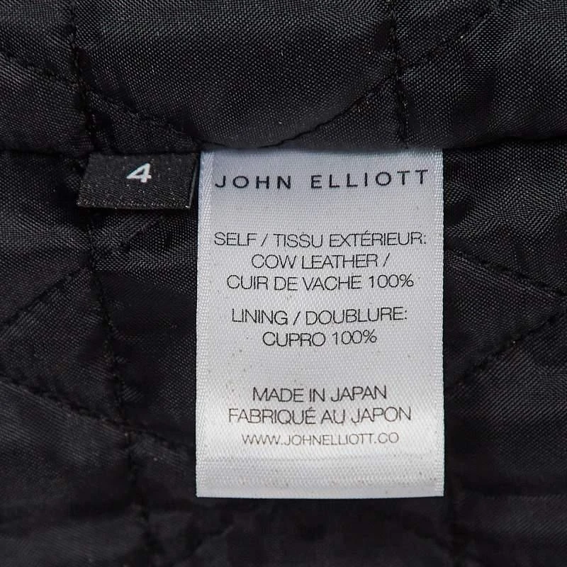 John Elliott John Elliott X Blackmeans Beige Distress Ivory Paint Leather Riders Jacket XL 7