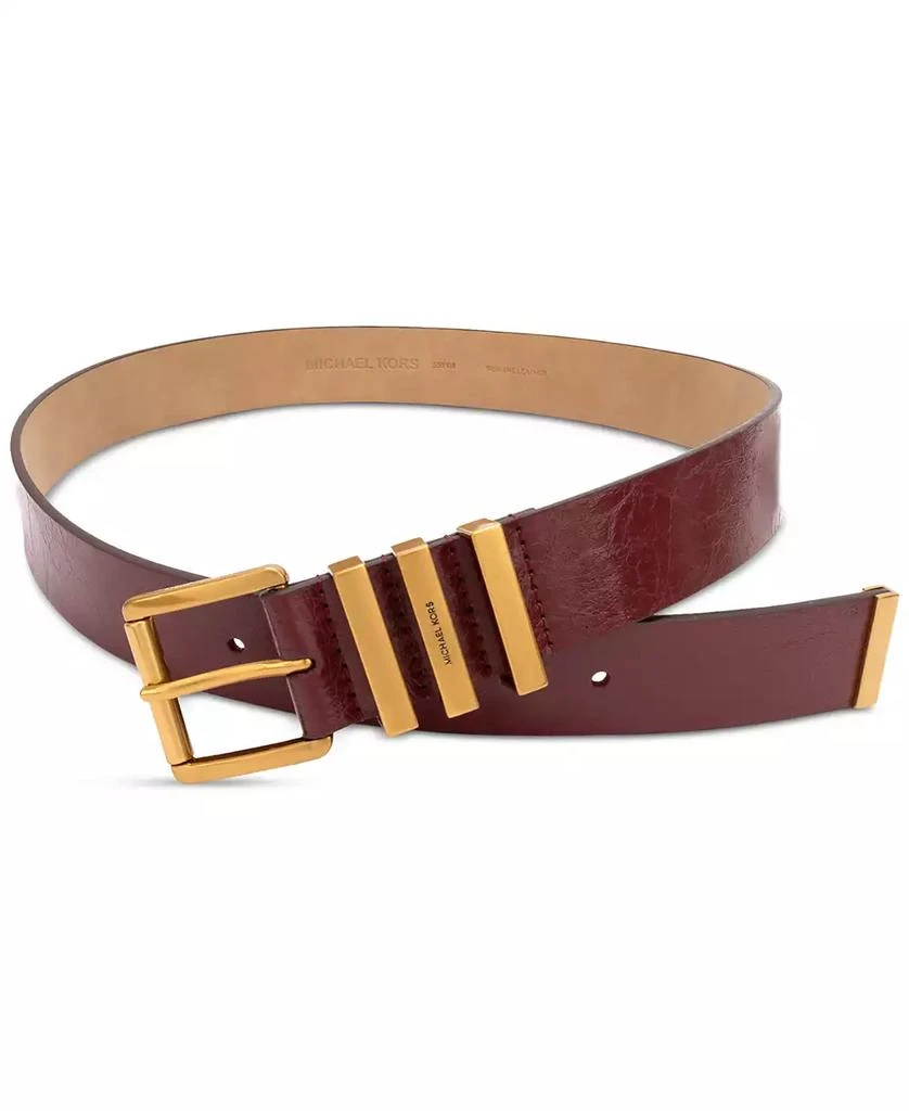 Michael Kors MICHAEL Women's Gold-Tone Leather Belt 2