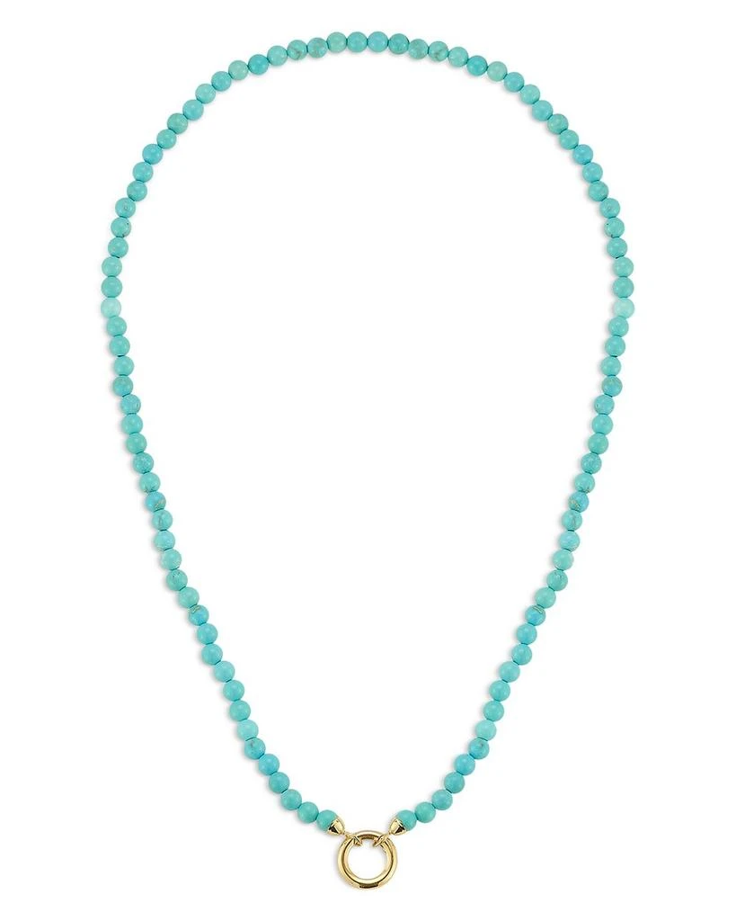 Moon & Meadow 14 Yellow Gold Turquoise Beaded Clip Bale Pendant Necklace, 17" 2
