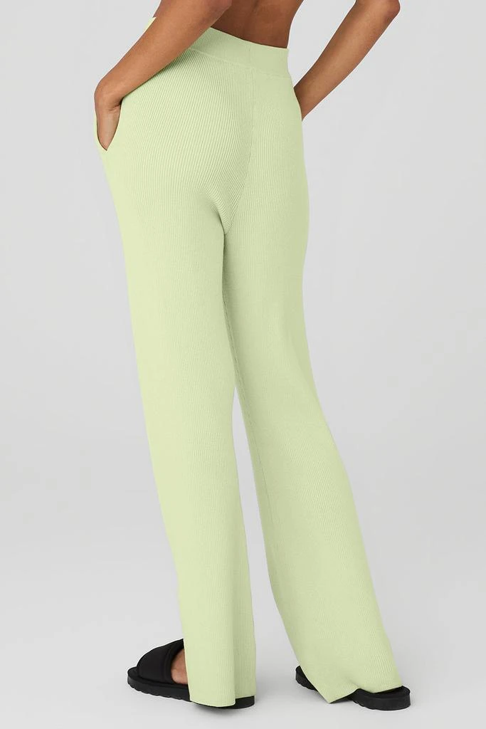 Alo Knit High-Waist Salana Wide Leg Pant - Iced Green Tea 2