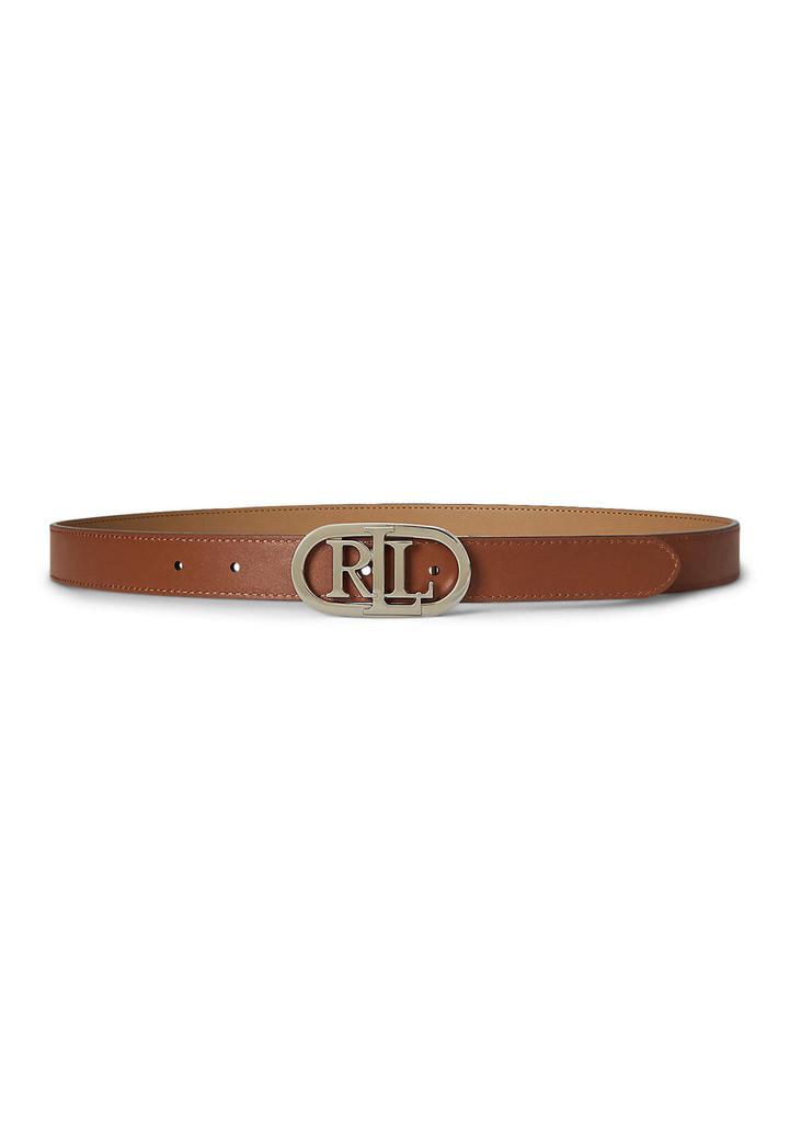 Ralph Lauren Oval-Logo Reversible Leather Skinny Belt