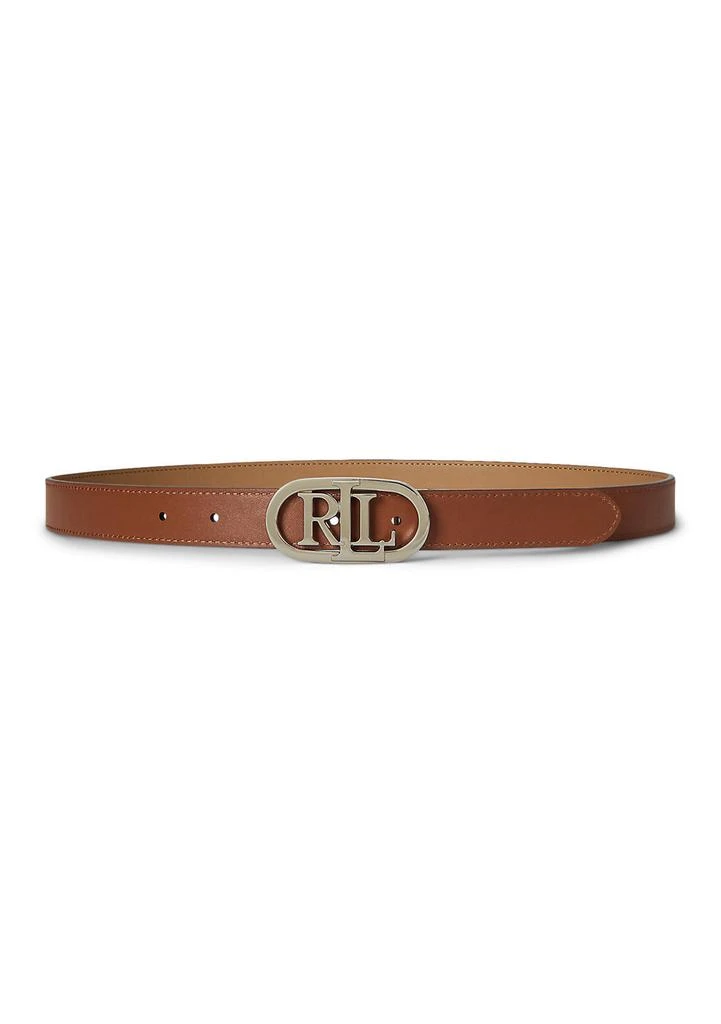 Ralph Lauren Oval-Logo Reversible Leather Skinny Belt 2