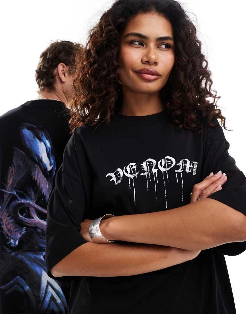 ASOS ASOS DESIGN Marvel unisex oversized t-shirt with graphic Venom prints in black 2