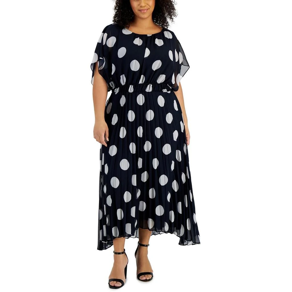 Taylor Plus Womens Chiffon Long Midi Dress 1