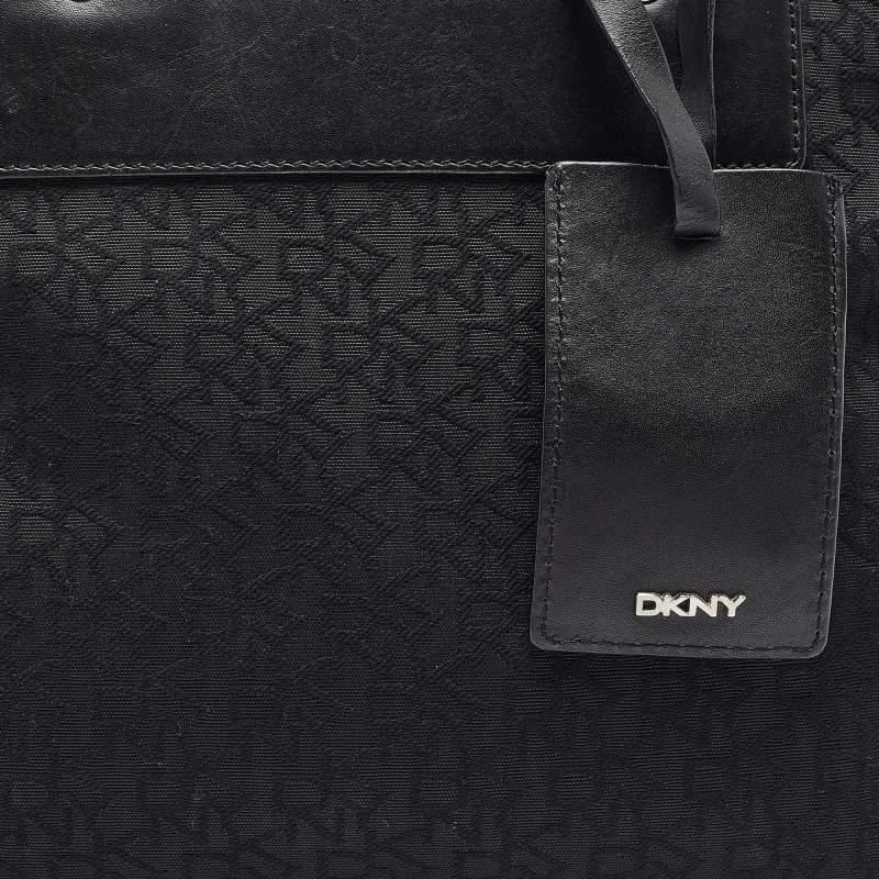 DKNY DKNY Black Monogram Canvas and Leather Tote 7