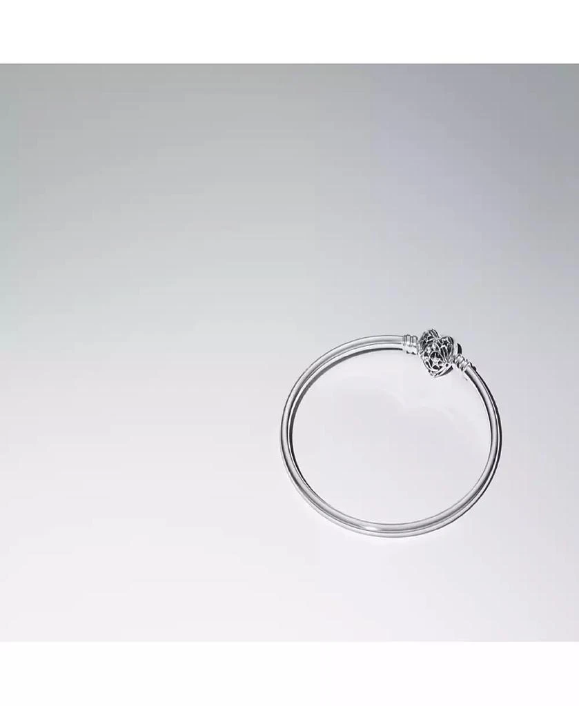 PANDORA Sterling Silver Heart Clasp Bangle Bracelet 2