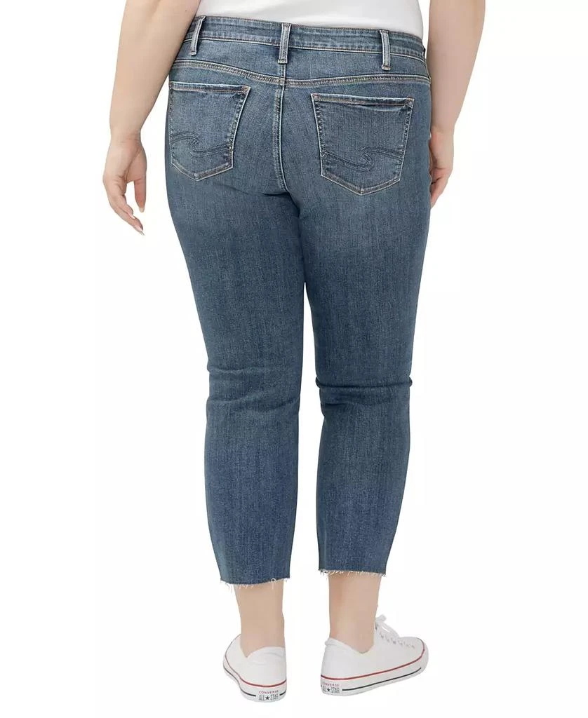 Silver Jeans Co. Plus Size Elyse Mid Rise Comfort Fit Ankle Straight Jeans 2
