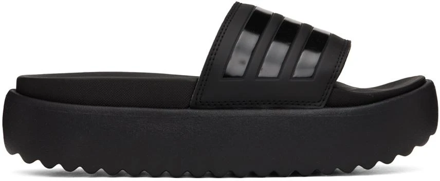 Adidas Black Adilette Platform Slides 1