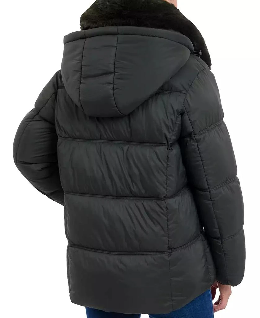 Michael Kors Women's Faux-Fur-Collar Hooded Puffer Coat, Created for Macy's 2