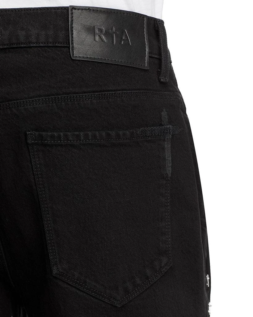 RTA Straight Fit Zed Cross Panel Jeans in Black 7