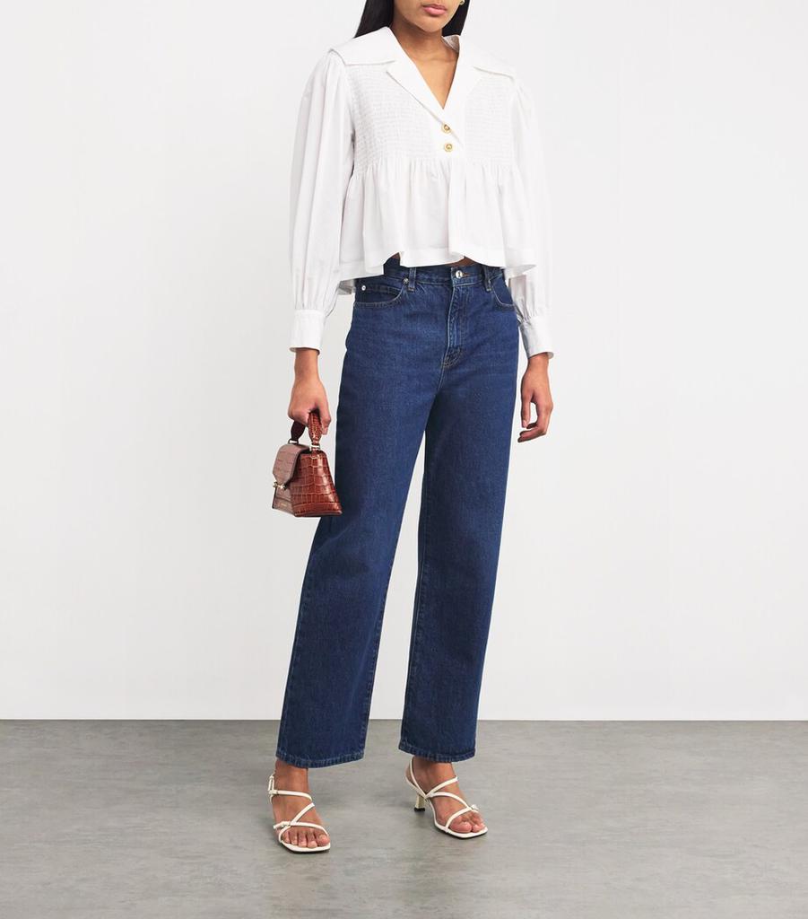 Claudie Pierlot Cotton Smocked Blouse