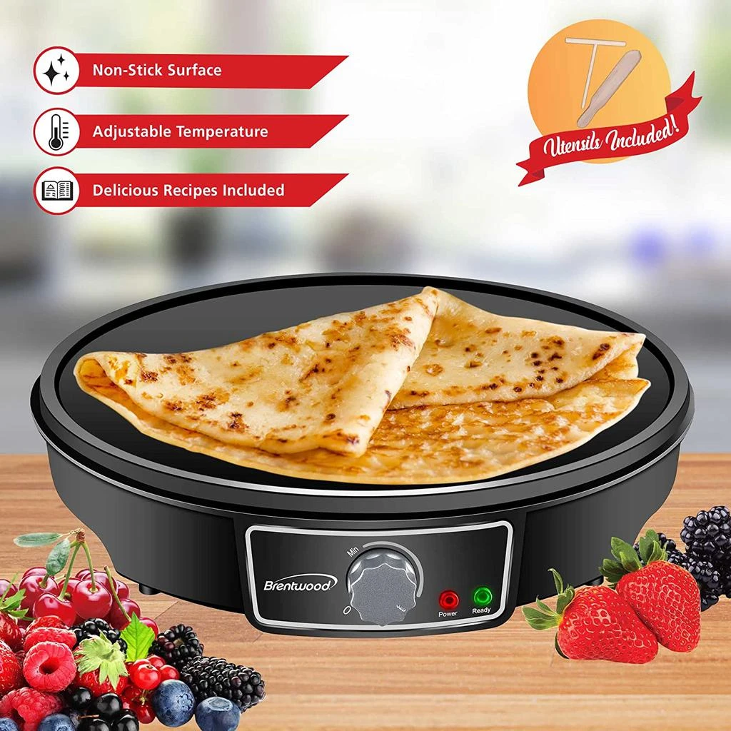 BRENTWOOD Brentwood TS-602BK 12-Inch Electric Non-Stick Crepe Pancake Maker Black 2