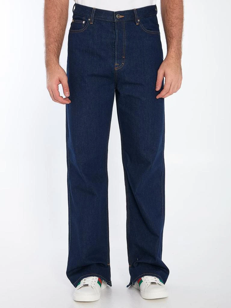 Gucci Wide-Leg Jeans With Embroidery 1
