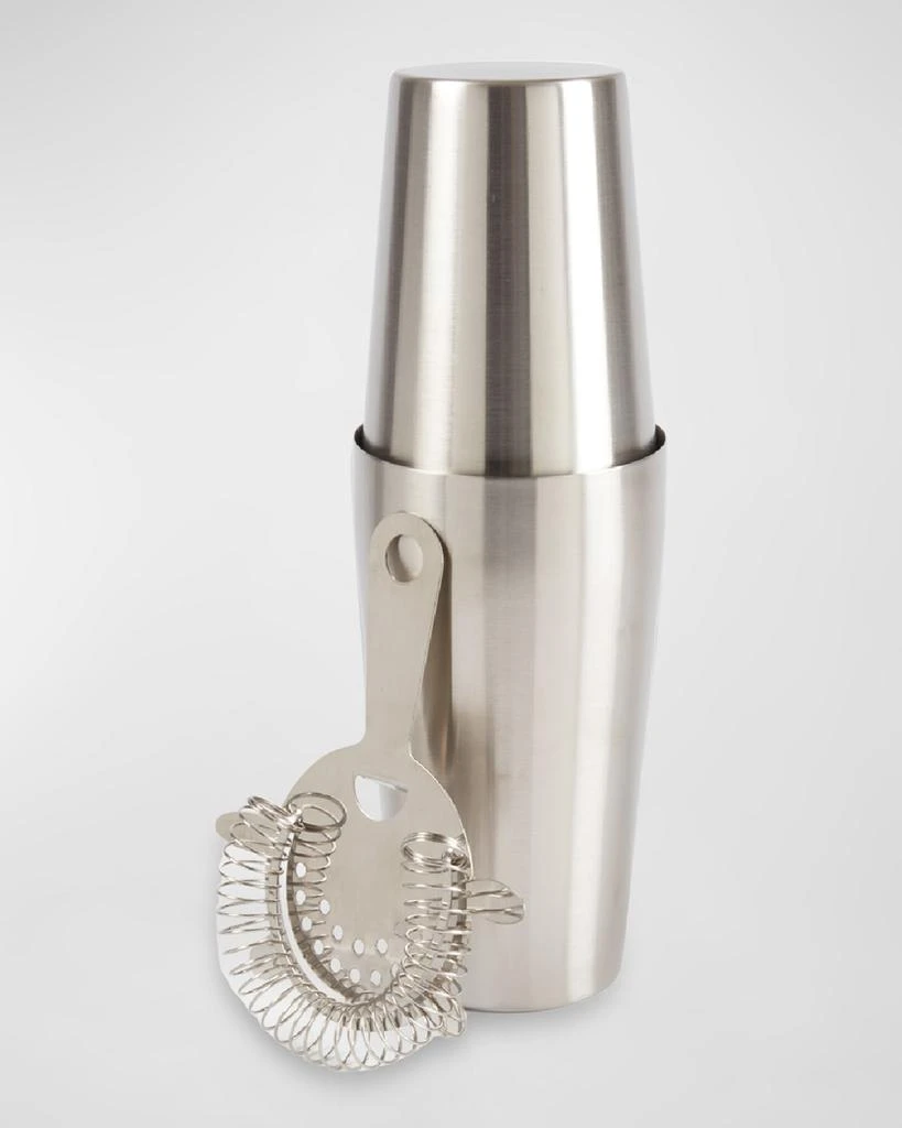 Bey-Berk Boston Stainless Steel Cocktail Shaker with Strainer 1