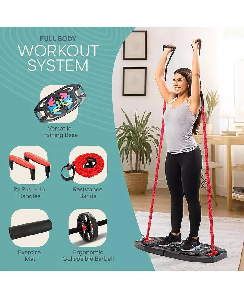 LifePro Portable Home Gym Kit – Push Up Board with Resistance Bands for Full Body Workouts 6