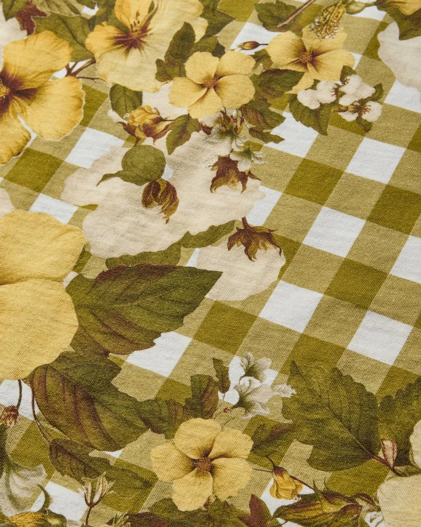 Levi's Men's Denim Tears Baseball T-Shirt Floral Gingham Gold 4