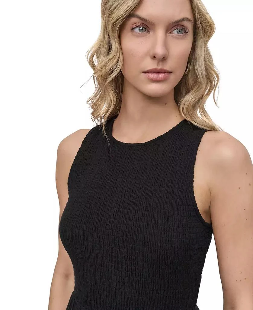 DKNY Women's Cotton Gauze Smocked-Bodice Maxi Dress 5