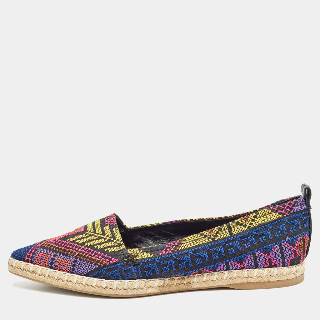 Nicholas Kirkwood Nicholas Kirkwood Multicolor Canvas Embroidered Mexican Pointed Toe Espadrilles Size 37