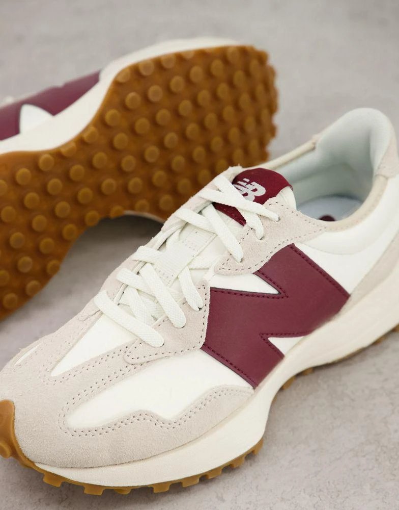 New Balance New Balance 327 trainers in off white and burgundy 3