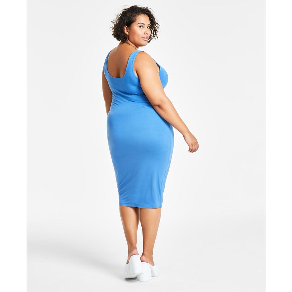 Bar III Trendy Plus Size Sleeveless Bodycon Midi Dress, Created for Macy's