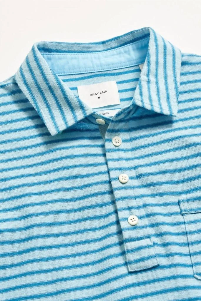 Billy Reid Billy Reid - Stripe Hemp Cotton Polo Shirt 4