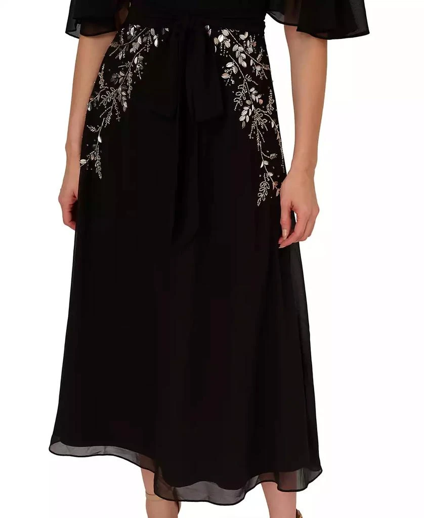 Adrianna Papell Women's Beaded Chiffon Dolman-Sleeve Dress 4