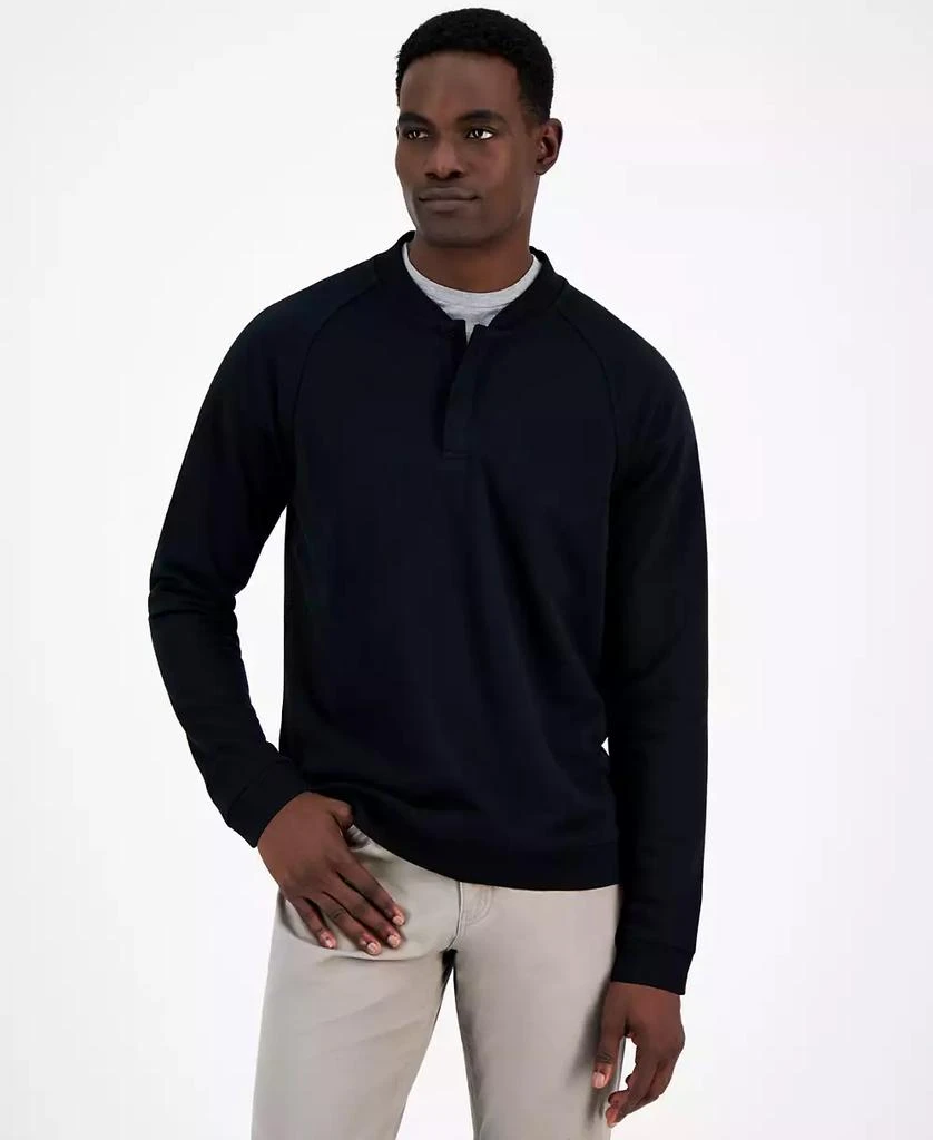 Alfani Baseball-Collar Long Sleeve Quarter-Snap Pullover 1