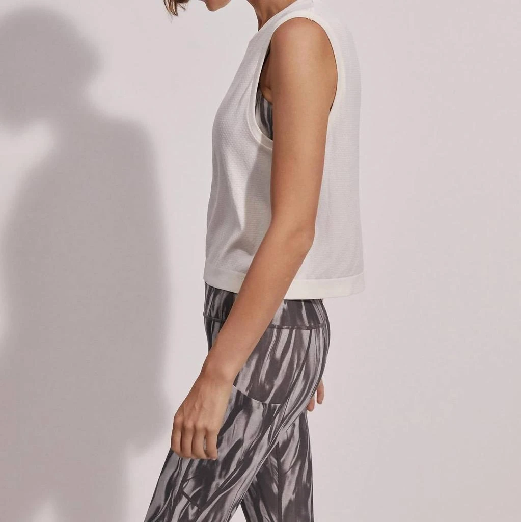 Varley Page Seamless Crop Tank In Snow White 3