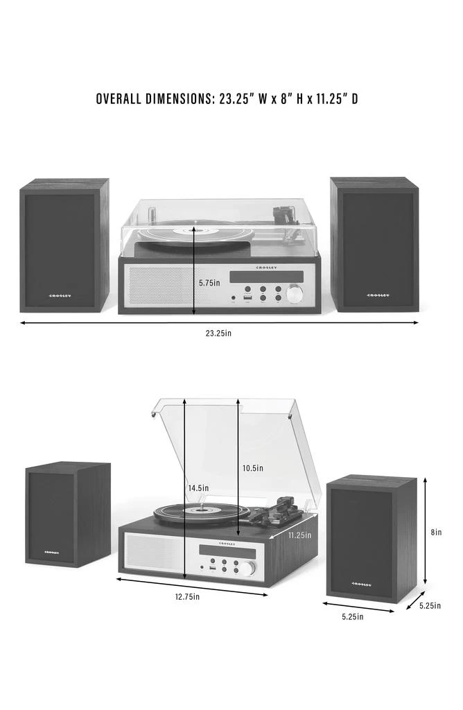 Crosley Sloane Record Player with Speakers 3
