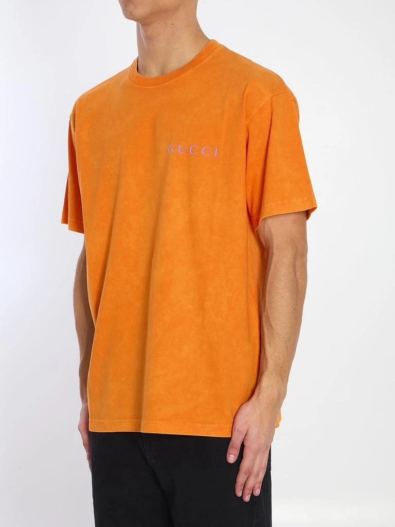 Gucci WASHED ORANGE COTTON T-SHIRT WITH LOGO 2