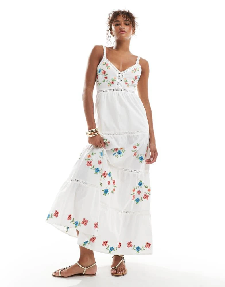 Miss Selfridge Miss Selfridge embroidered heritage maxi dress in