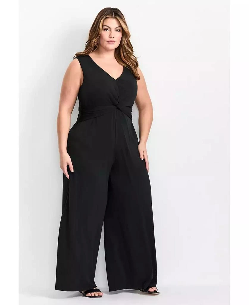AVENUE Women's Plus Size Audrey Twist Front Jumpsuit 3