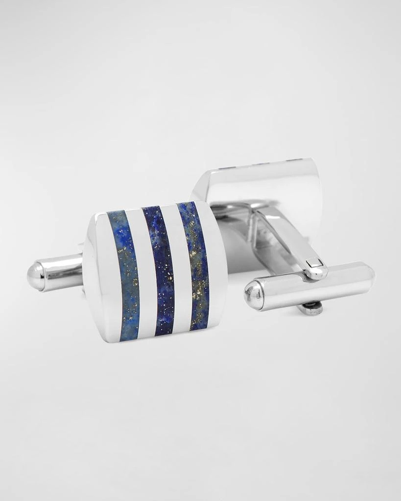 Cufflinks Inc. Stainless Steel Striped Lapis Cufflinks 3