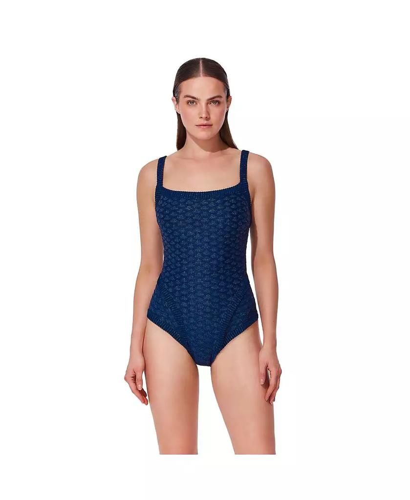 Gottex Women's Scaled Up Square Neck Knit One Piece