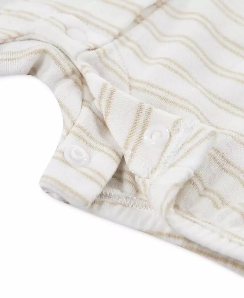 Huggies Baby Girls Cotton Striped Ruffled-Sleeve Romper 4